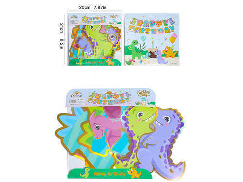 Ghirlandă Dinosaur Happy Birthday - 500 cm - 1 buc.