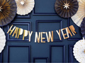 Happy New Year banner auriu - 90 cm - 1 buc.
