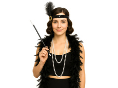 Set retro negru cu Boa