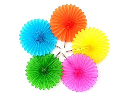 Rozete de agățat multicolore - 15 cm - 5 buc.