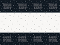 Față de masă neagră Happy Birthday - 137 x 213 cm - 1 buc.