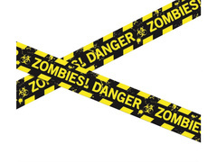 Bandă de poliție decorare Zombies! Pericol - 1 buc.