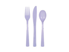 Tacâmuri de plastic lavanda - 18 buc.