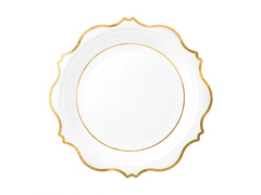Farfurii albe cu margine aurie - 18 cm - 6 buc.