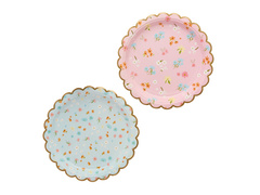 Farfurii de hârtie în flori - 23 cm - 8 buc.