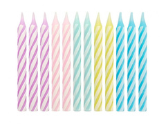 Lumânări aniversare culori pastelate - 6 cm - 24 buc.