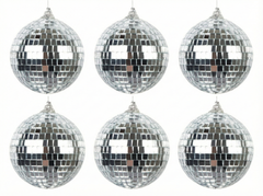 Glob disco argintiu - 8 cm - 6 buc.