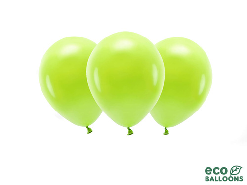 Baloane EKO latex verde pastel cu mere - mari - 10 buc.