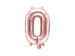 Balon din folie litera "O" roz și auriu - 35 cm