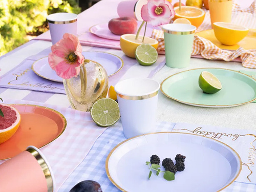 Farfurii pastelate pentru ziua de naștere - 21 cm - 6 buc.