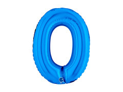 Balon din folie numărul 0 albastru - 14" - 1 buc.