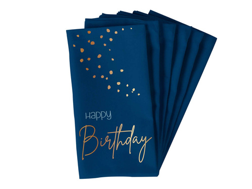 Șervețele albastru marin Happy Birthday - 33 cm - 10 buc.