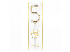 Foc rece numărul 5 aur - 1 buc.
