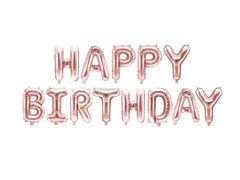 Balon din folie roz auriu La mulți ani 340x35 cm