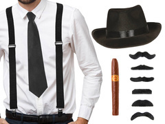 Set gangster negru - 1 set.