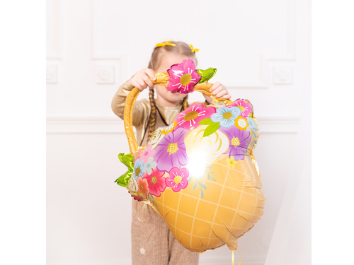 Balon din folie Coș cu flori - 53x69 cm - 1 buc.