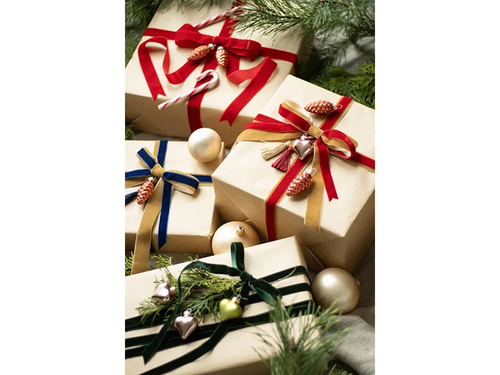 Panglică velur, roșu, 25 mm / 10 m, 1 buc.