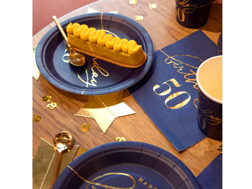 Șervețele pentru a cincisprezecea aniversare albastru marin - 33 cm - 10 buc.