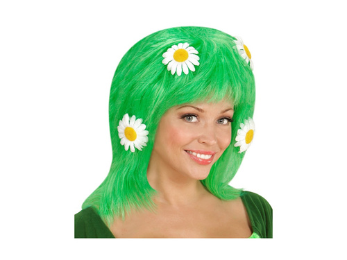 Peruca verde Mama Natura cu margarete