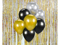 Set de baloane aurii/argintii/negre - 30 cm - 7 buc.
