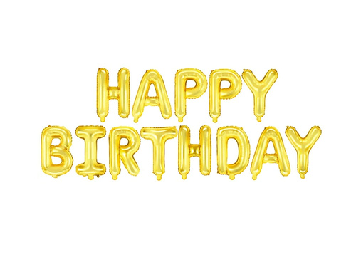 Balon cu folie Happy Birthday - auriu