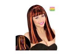 Peruca Patsy neon negru și portocaliu cu reflexii