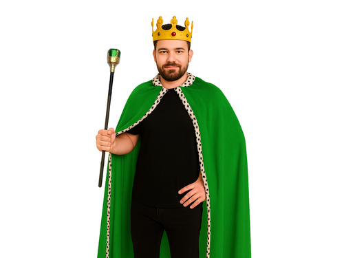 Costum rege verde pentru adulți - lung - 170 cm