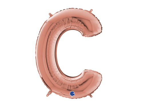 Balon din folie litera C roz auriu - 66 cm - 1 buc.