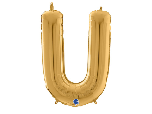Balon din folie aurie cu litera U - 66 cm - 1 buc.