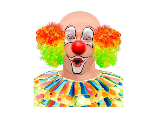 Peruca exclusivă cu coafură de clovn cu păr creț multicolor