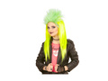 Peruca punk galben neon și verde