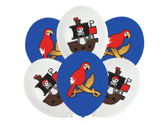 Baloane din latex Corabie pirat - 27 cm - 6 buc.