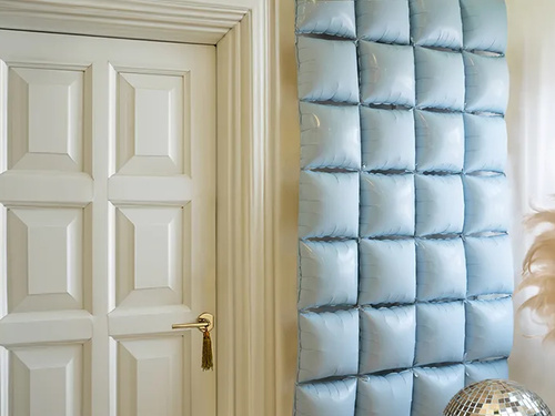 Baloane din folie Pătrate albastru deschis - 35 x 35 cm - 4 buc.