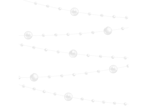 Ghirlandă cu perle albe - 650 cm - 1 buc.