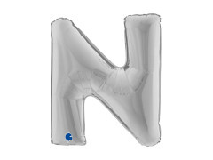 Balon din folie litera N argintiu - 40" - 1 buc.