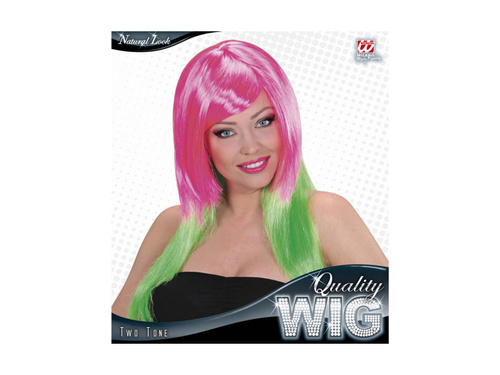 Peruca roz și verde în două tonuri