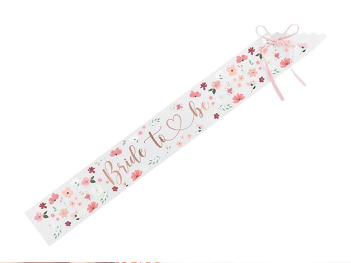 Eșarfă florală cu inscripția viitoarei mirese - 1 buc.