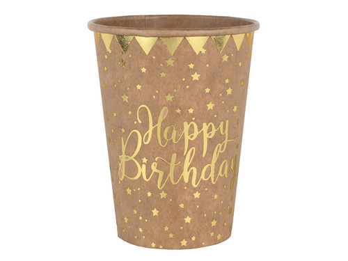 Cupe kraft Happy Birthday - 270 ml - 10 buc.