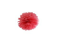 Decorațiuni florale suspendate pom pom - roșu - 25 cm - 1 buc.