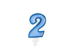 Number two candle 2 albastru - 1 buc.