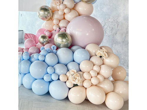 Balon ghirlandă balon set roz, albastru și crem - 125 buc.