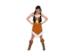 Costum de fată indiană cu bentiță cu pene