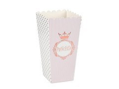 Cutii de popcorn Princesse cu coroană aurie - 17 cm - 8 buc.