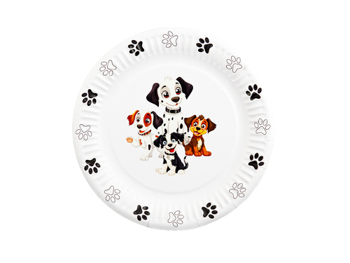 Farfurii de hârtie Doggies - 18 cm - 6 buc.