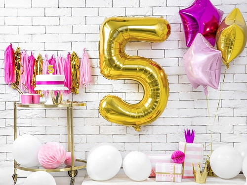 Lumânare numerică cu sclipici - 5 - 1 buc.