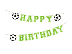 Happy Birthday Banner fotbal - 250 cm - 1 buc.