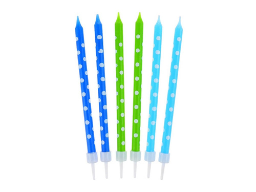 Lumânări de mazăre pentru ziua de naștere pentru băieți - 24 buc.