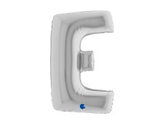 Balon din folie litera E argintiu - 40" - 1 buc.