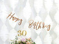 Banner roz auriu cu inscripția Happy Birthday - 62 cm - 1 buc.