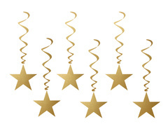 Decorațiuni de agățat stele de purceluș - 6 buc.